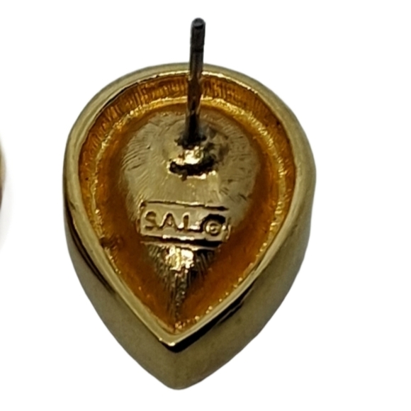 Vintage Swarovski S.A.L. Red Teardrop Stud Earrings - Picture 8 of 8